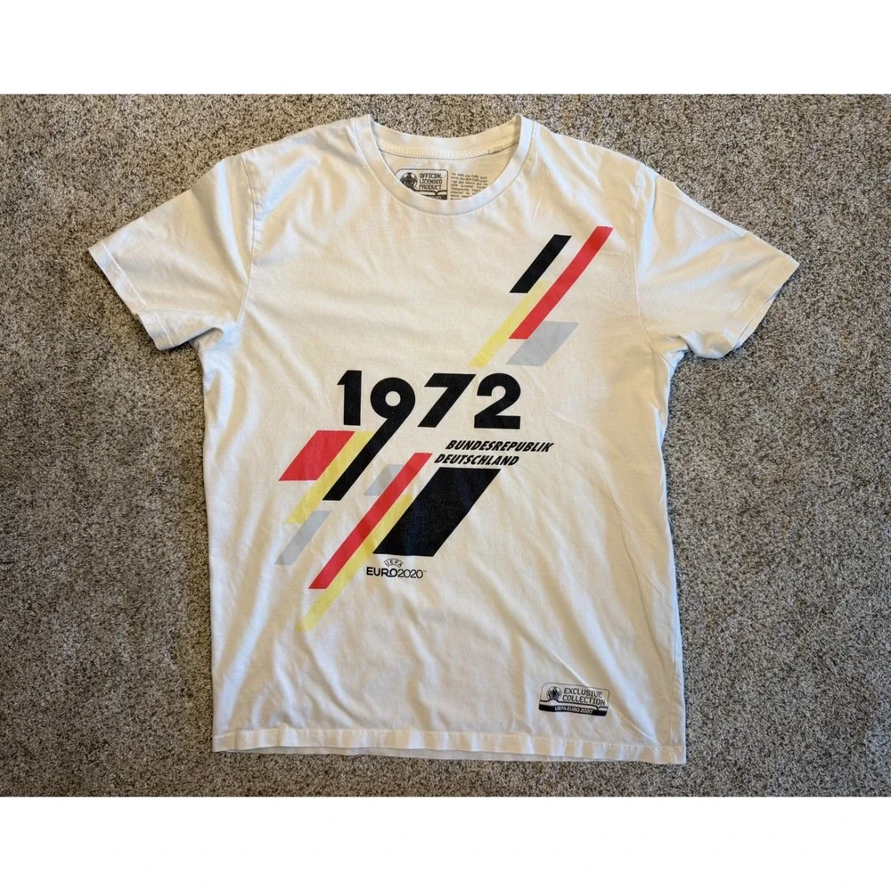UEFA Euro 2020 T-Shirt 1972 Germany Graphic Size M White Soccer Sportnex Tee